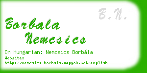 borbala nemcsics business card